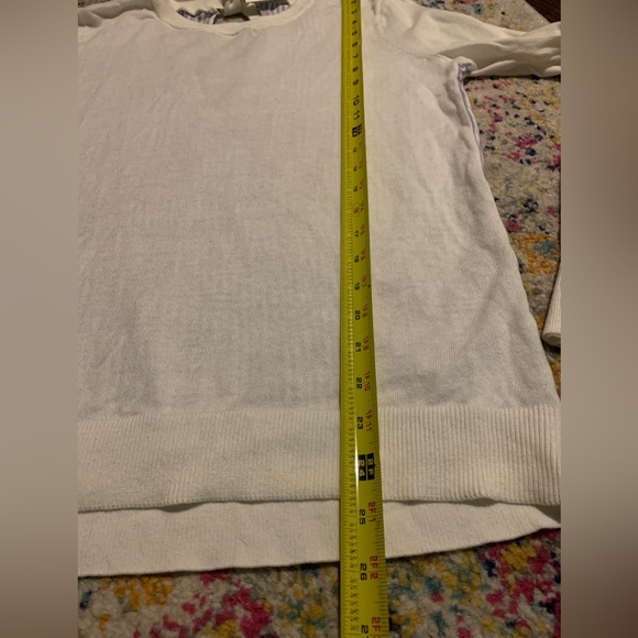 Loft | NWT Striped Crossover Back Mixed Media Sweater - Picture 8 of 9